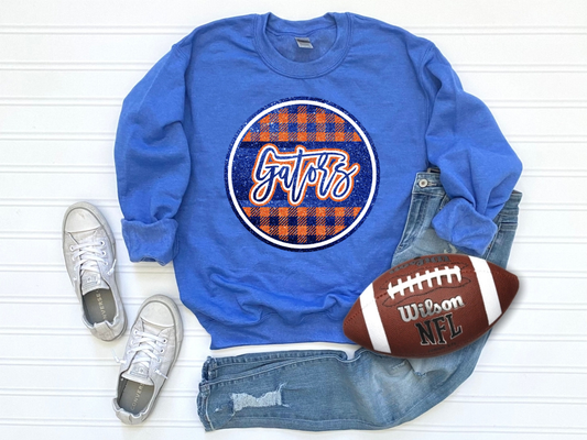 Gators Plaid Circle Heather Royal Blue Sweatshirt