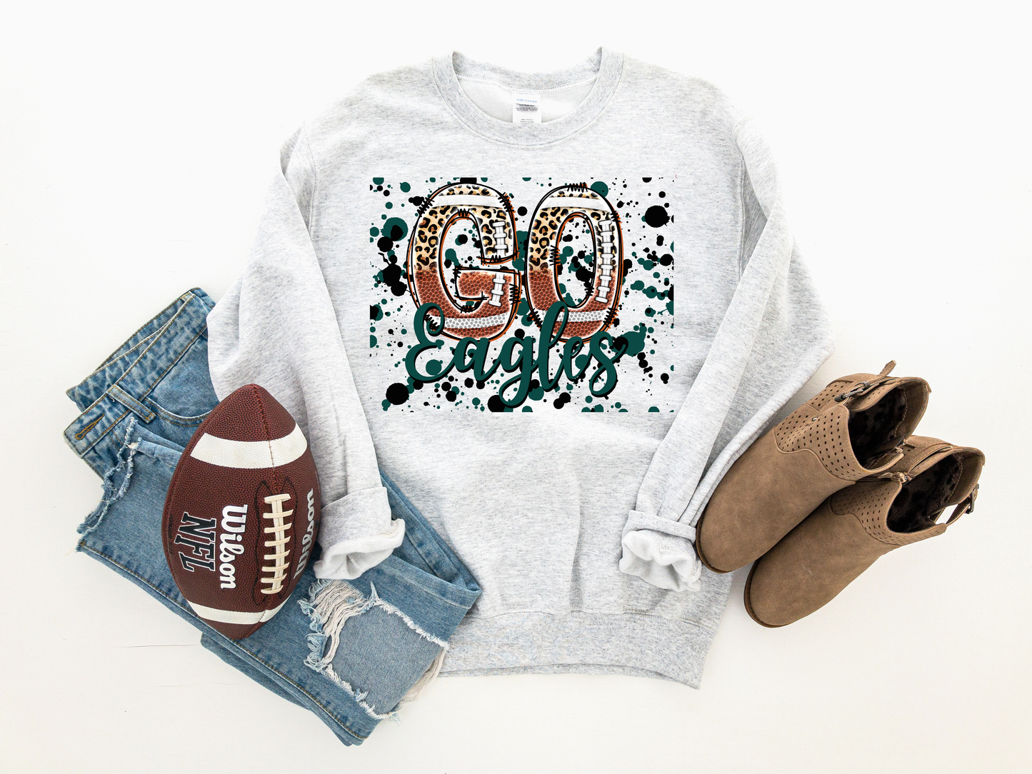 Go Eagles Paint Splatter Ash Sweatshirt