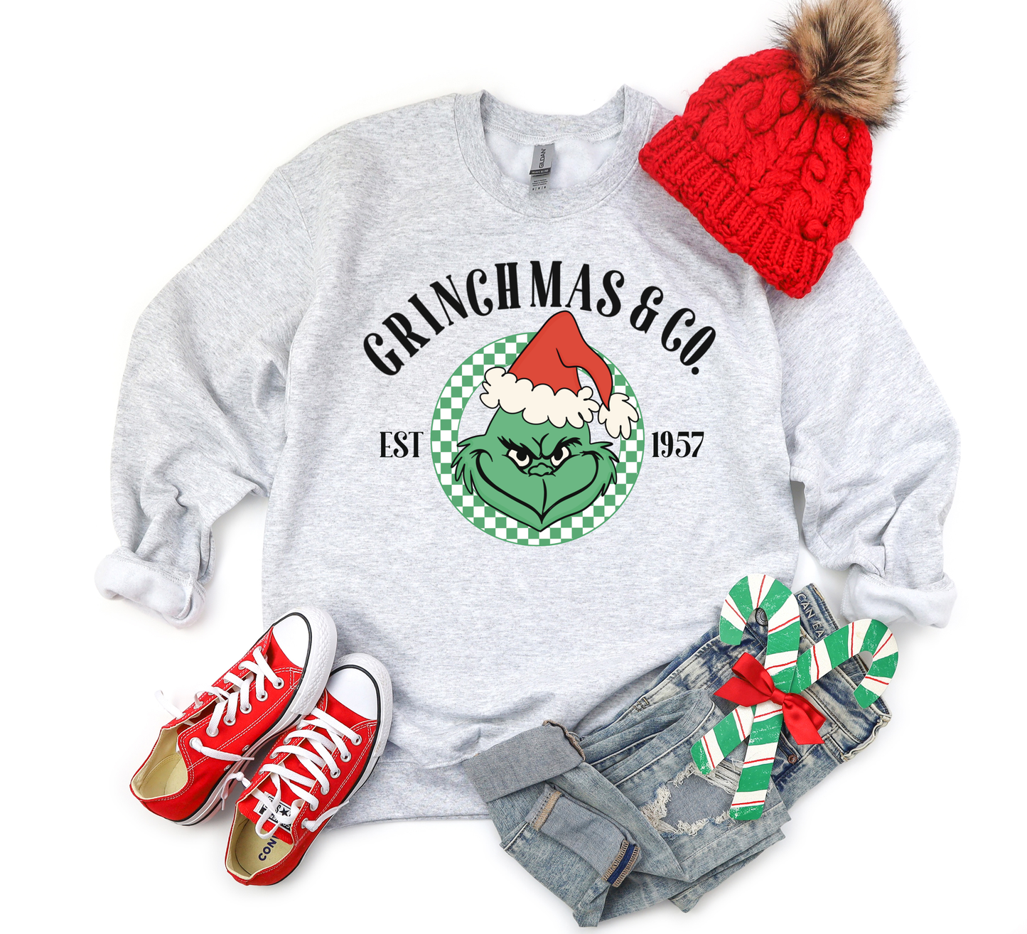 Grinchmas & CO Est 1957 Ash Sweatshirt