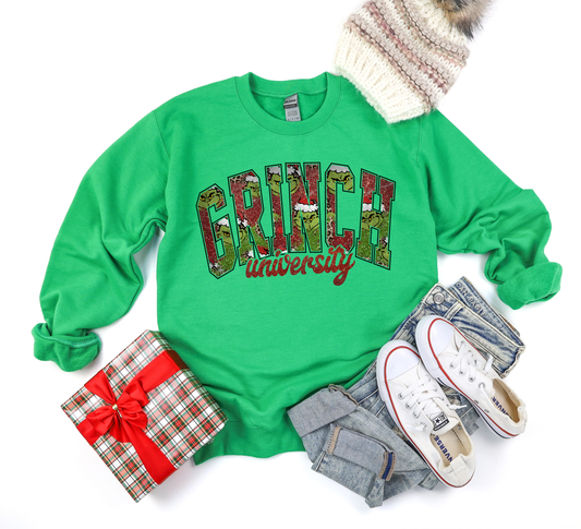 Grinch University Green Sweatshirt