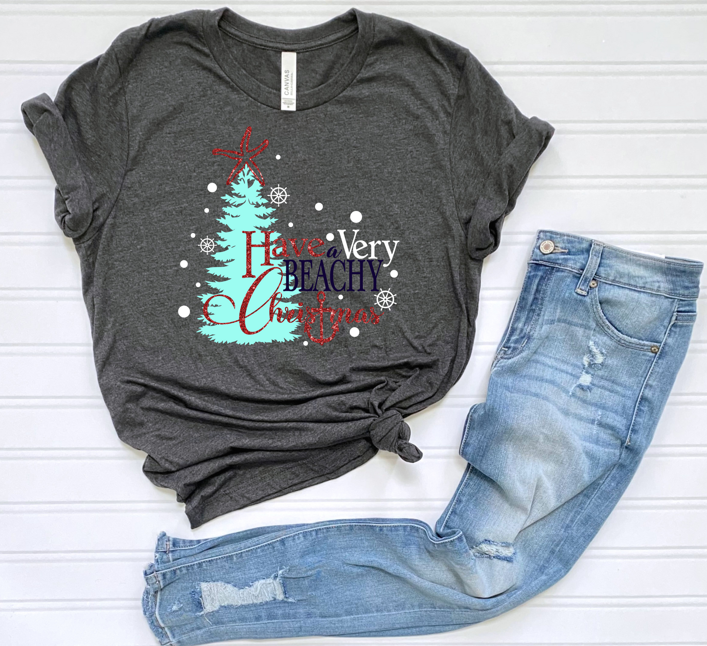 Have Yourself A Very Beachy Christmas Dark Heather Tee