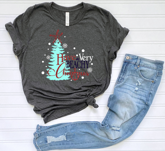 Have Yourself A Very Beachy Christmas Dark Heather Tee