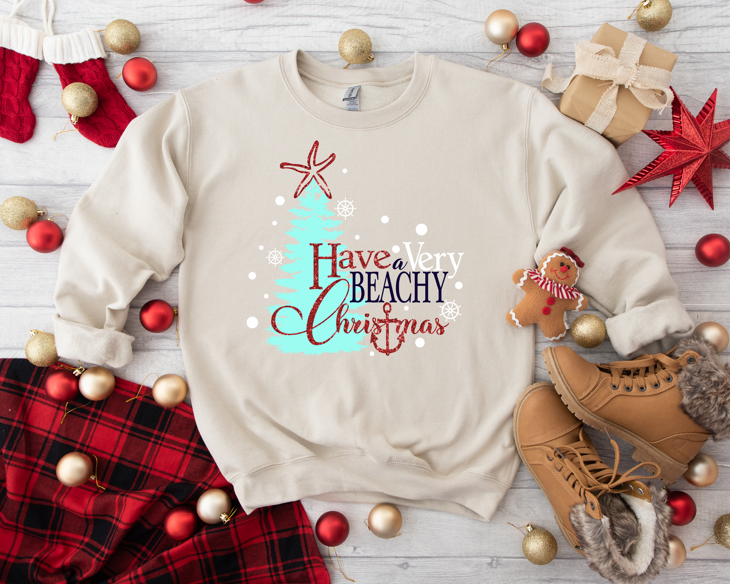 Have Yourself A Very Beachy Christmas Sand Sweatshirt