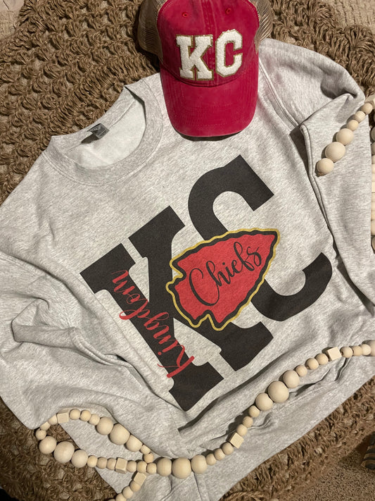 ****$24.00 Sale**** KC Kingdom Chiefs Arrowhead Ash Sweatshirt
