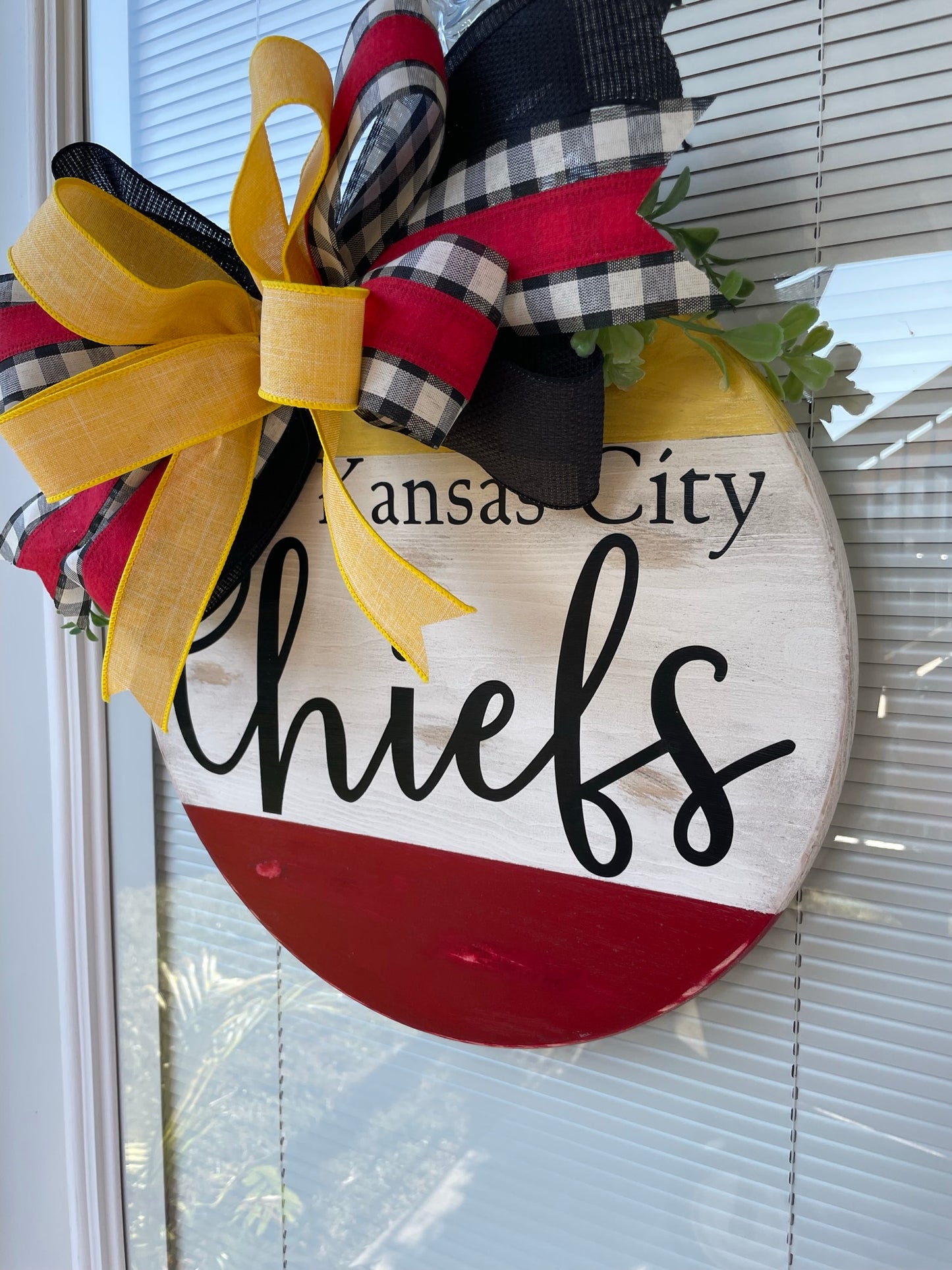 Red & Gold Chiefs Door Hanger
