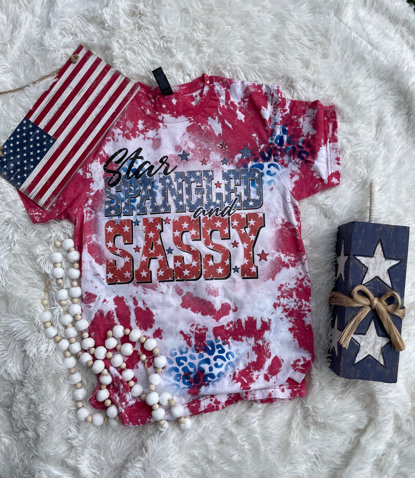 Star Spangled & Sassy Bleached Red Tee