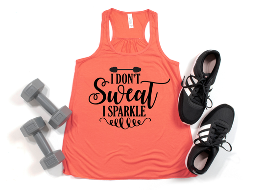 I Don't Sweat I Sparkle Coral Tank