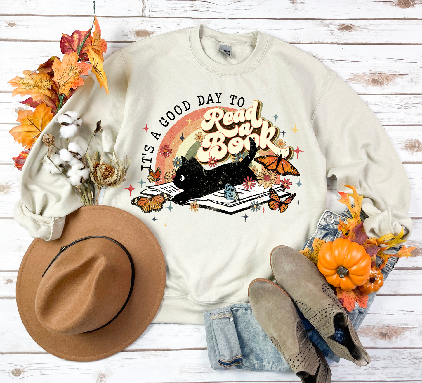 It's a Good Day to Read a Book Sand Sweatshirt