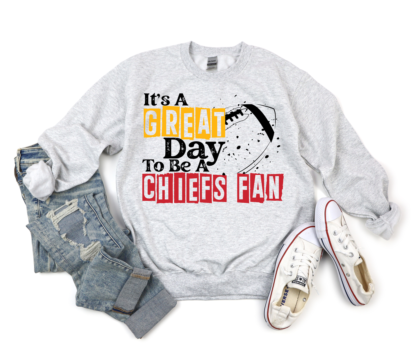 ***HALFTIME HAUL*** It's a Great Day to be a Chiefs Fan Ash Sweatshirt