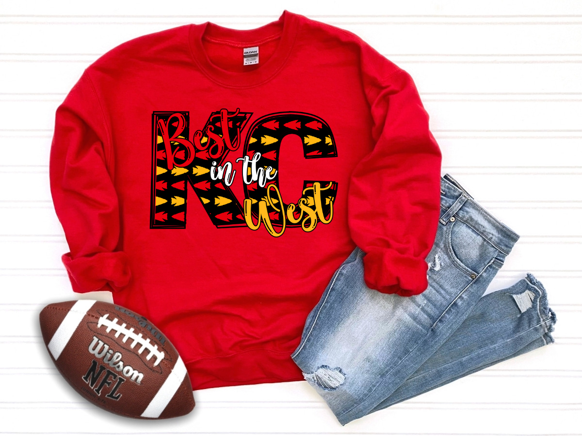 KC Arrowheads Best In The West Red Sweatshirt