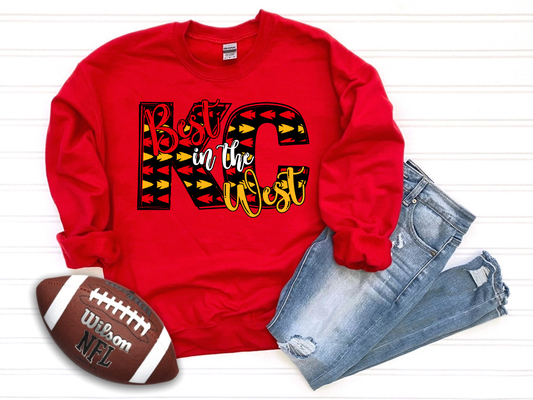 KC Arrowheads Best In The West Red Sweatshirt