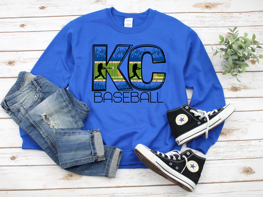 KC Baseball Collage Royal Blue Sweatshirt