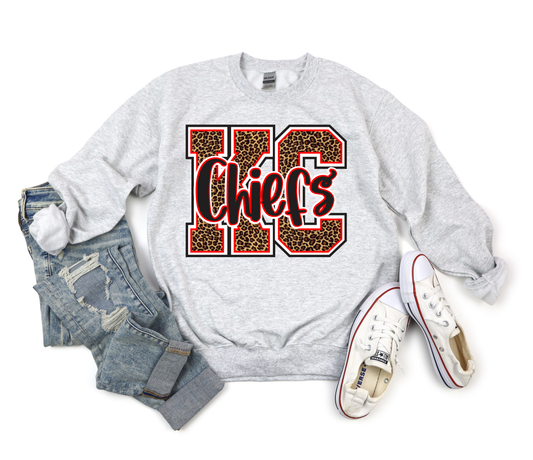 KC Leopard Chiefs Ash Sweatshirt