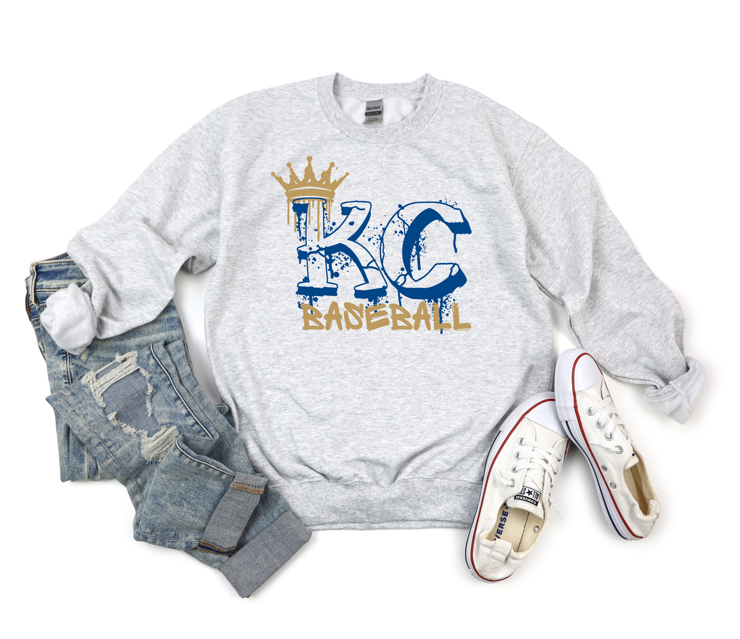 KC Crown Baseball Ash Sweatshirt
