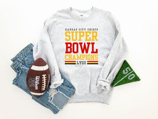 KC Chiefs Super Bowl Champions LVIII Ash Sweatshirt