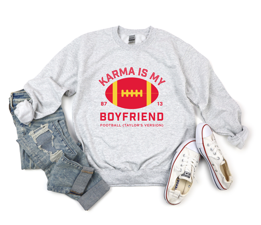 Krama Is My Boyfriend Chiefs Taylor's Version Ash Sweatshirt