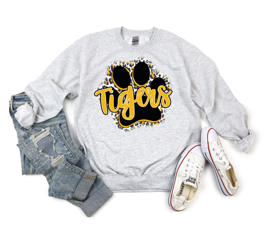 MU Tiger Paw Leopard Outline Ash Sweatshirt