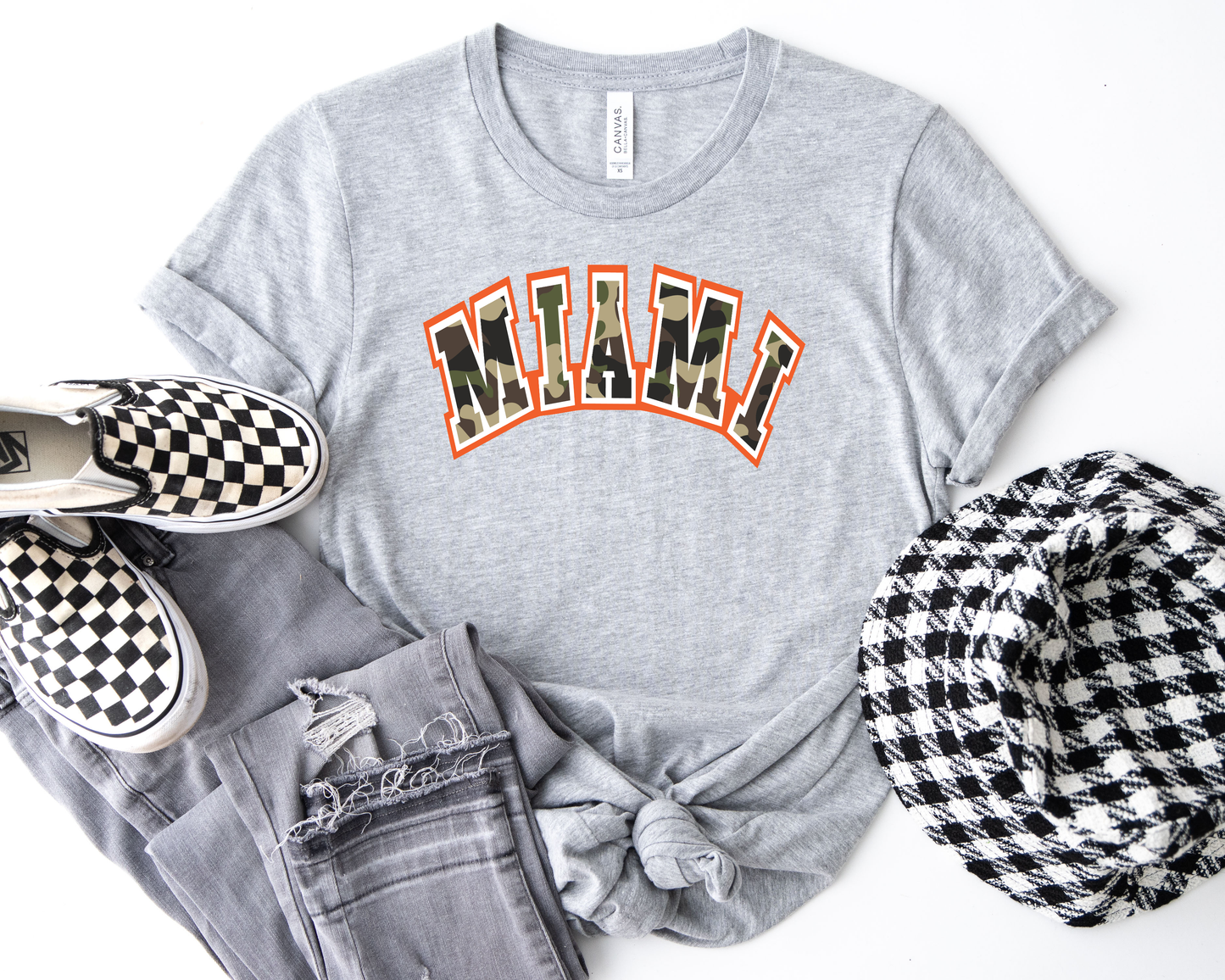 Miami Arched Camo Ash Tee