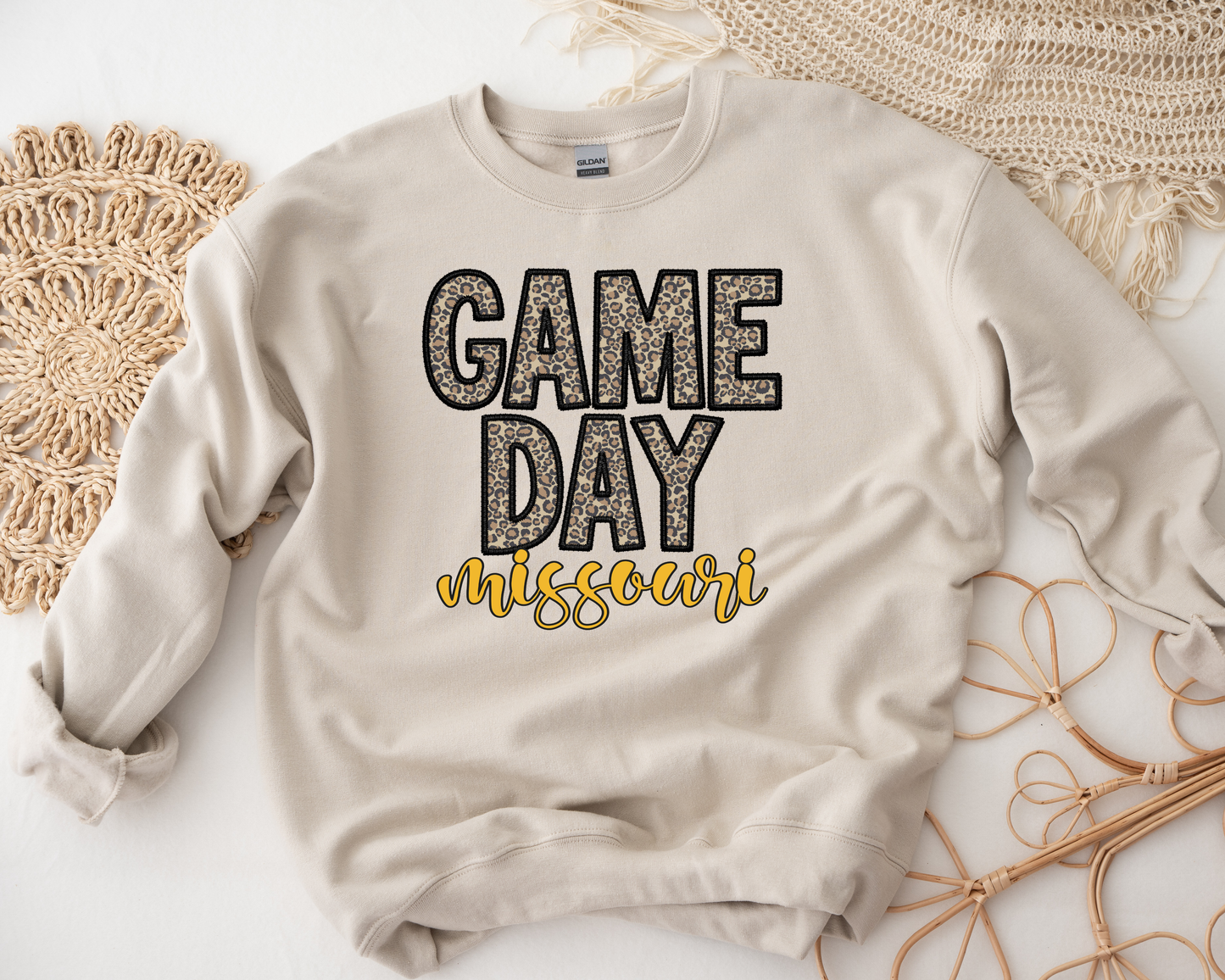 Game Day Missouri Leopard Sand Sweatshirt