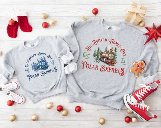 Mommy & Me Polar Express Ash Sweatshirt