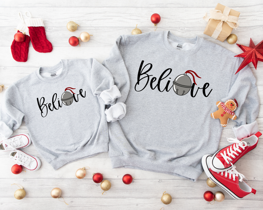 Mommy & Me Believe Bell Ash Sweatshirt