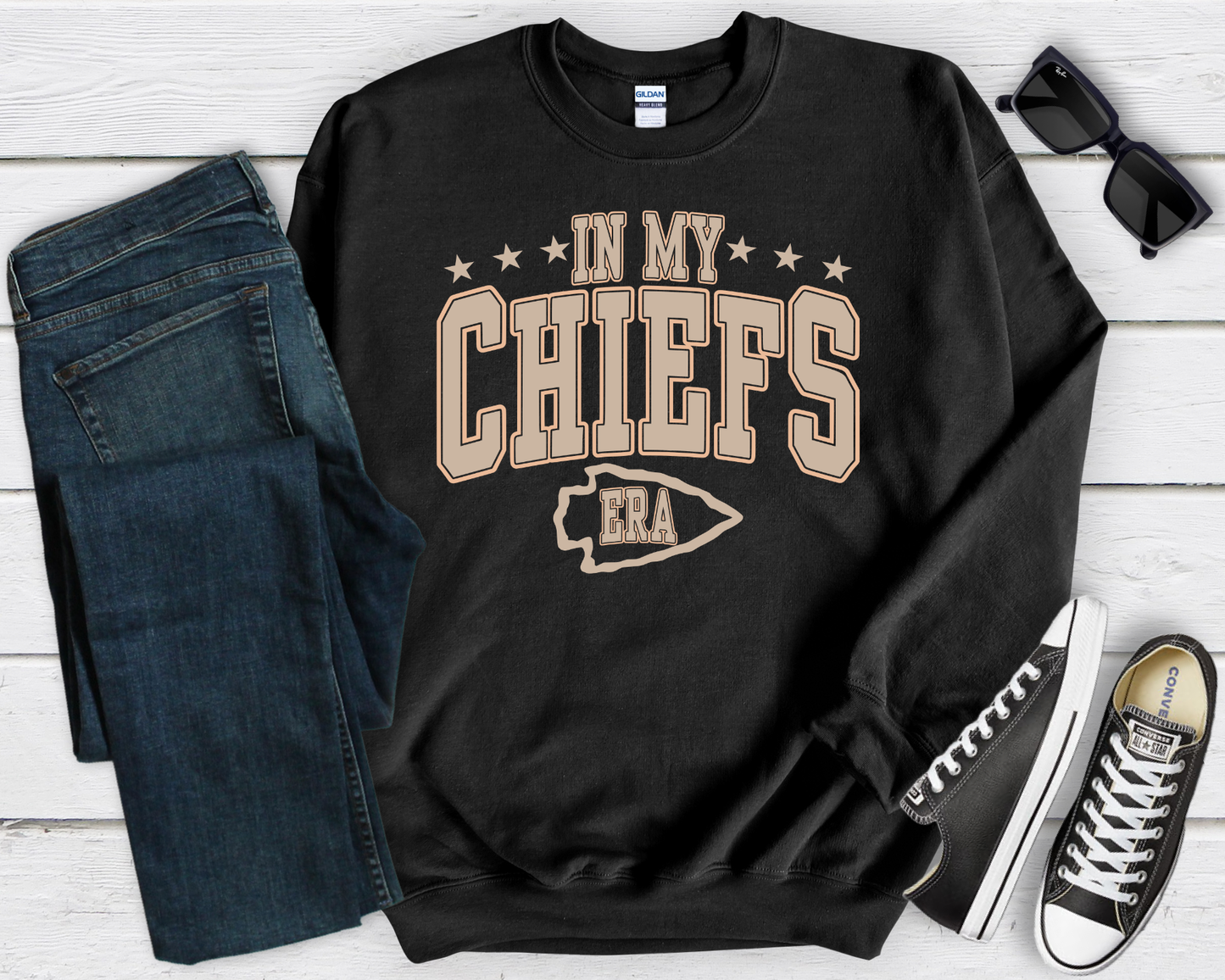 ***HALFTIME HAUL*** Natural In My Chiefs Era Black Sweatshirt