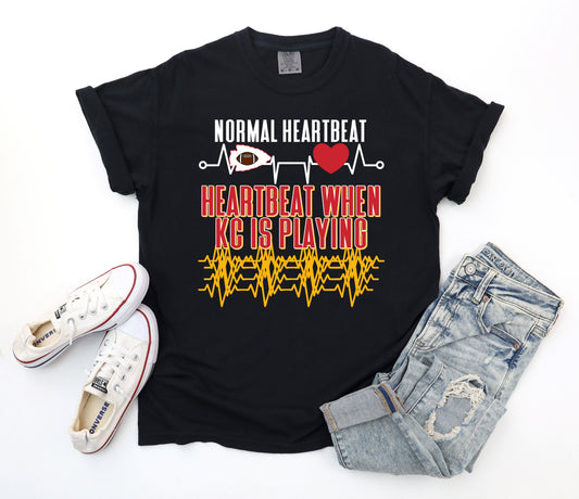KC Normal Heartbeat Black Comfort Colors Tee