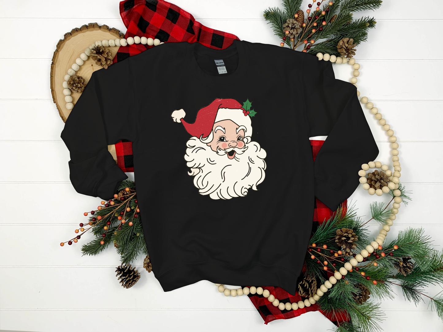Old Fashion Santa Black Sweatshirt