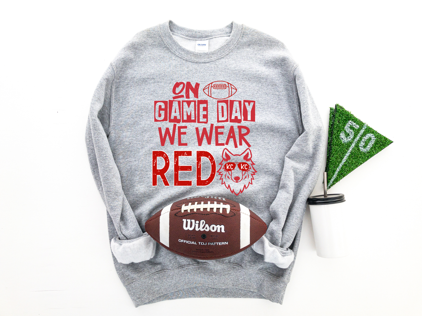 On Game Days We Wear Red Ash Sweatshirt