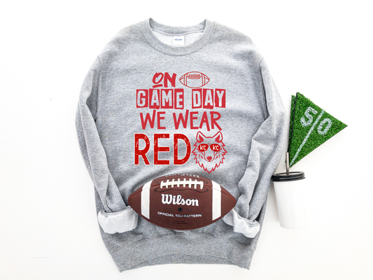 On Game Days We Wear Red Ash Sweatshirt