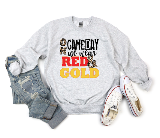 On Gameday We Wear Red & Gold Ash Sweatshirt