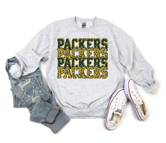 Packers Leopard Repeat Ash Sweatshirt