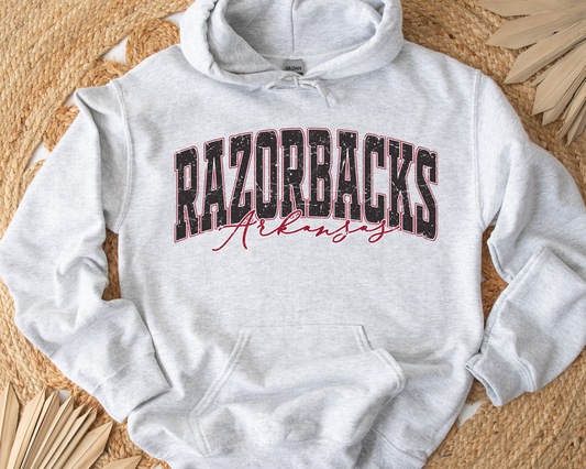 Razorback Arkansas Distressed Ash Hoodie