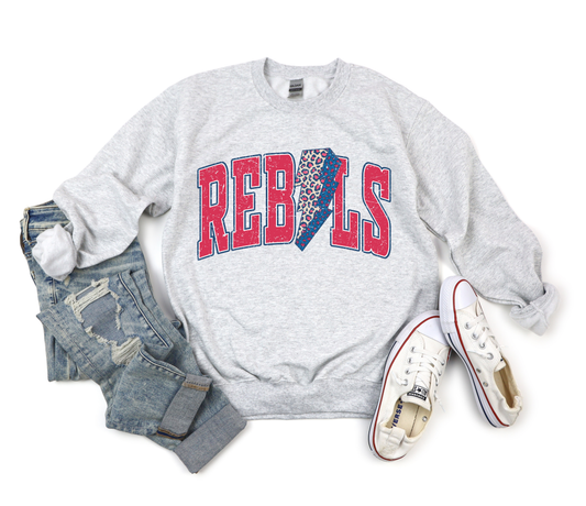 Rebels Leopard Lightening Bolt Ash Sweatshirt