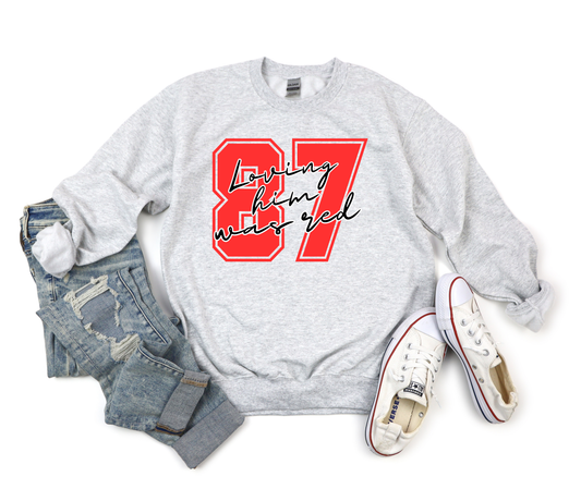 Loving Him Was Red 87 Ash Sweatshirt