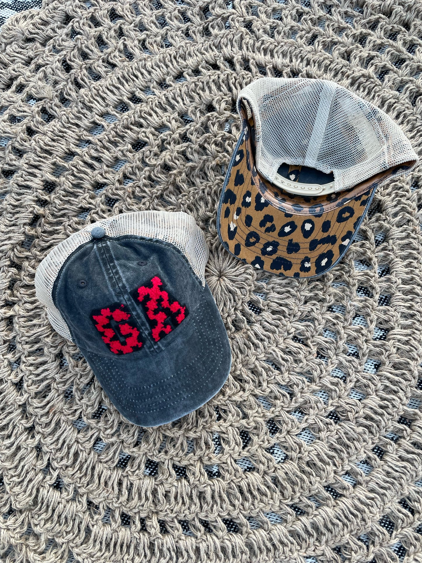 Red & Black Leopard GA Black/Leopard Underbill Hat