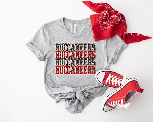 Buccaneers Grunge Repeat Ash Tee