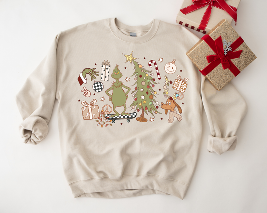 Retro Grinch Christmas Sand Sweatshirt