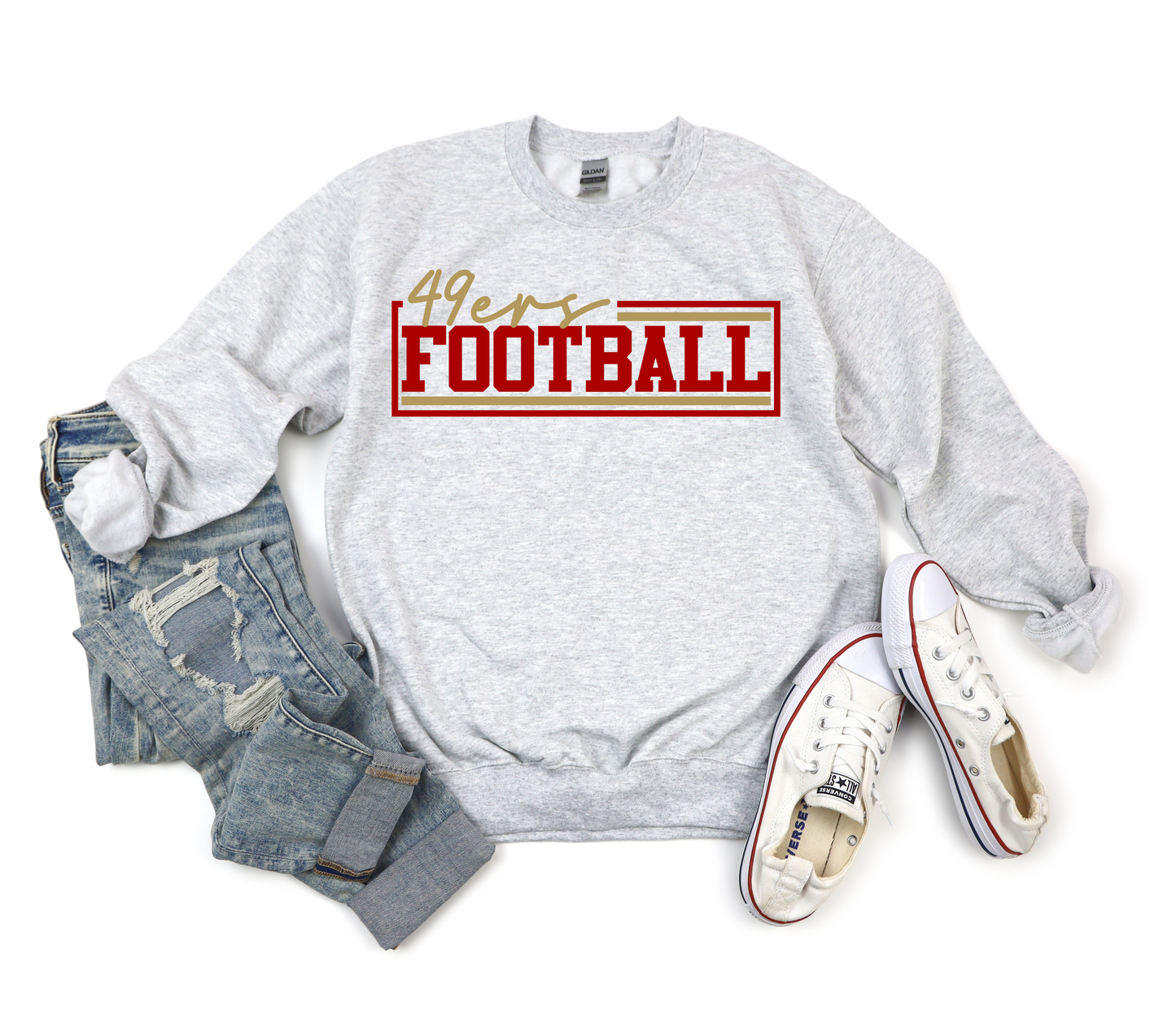San Fran 49ers Lined Football Ash Sweatshirt