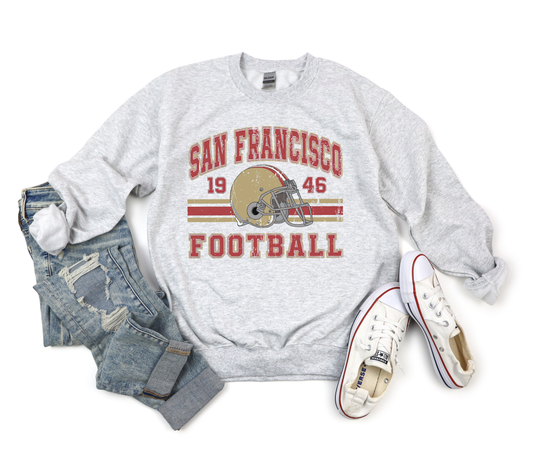 San Francisco Vintage Football Helmet 1946 Ash Sweatshirt