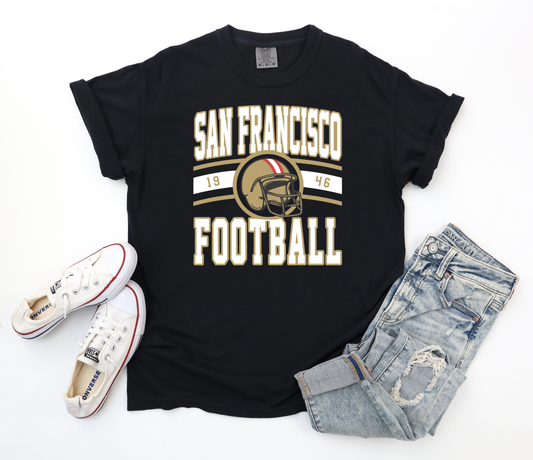 San Francisco Football Est 1946 Black Comfort Colors Tee