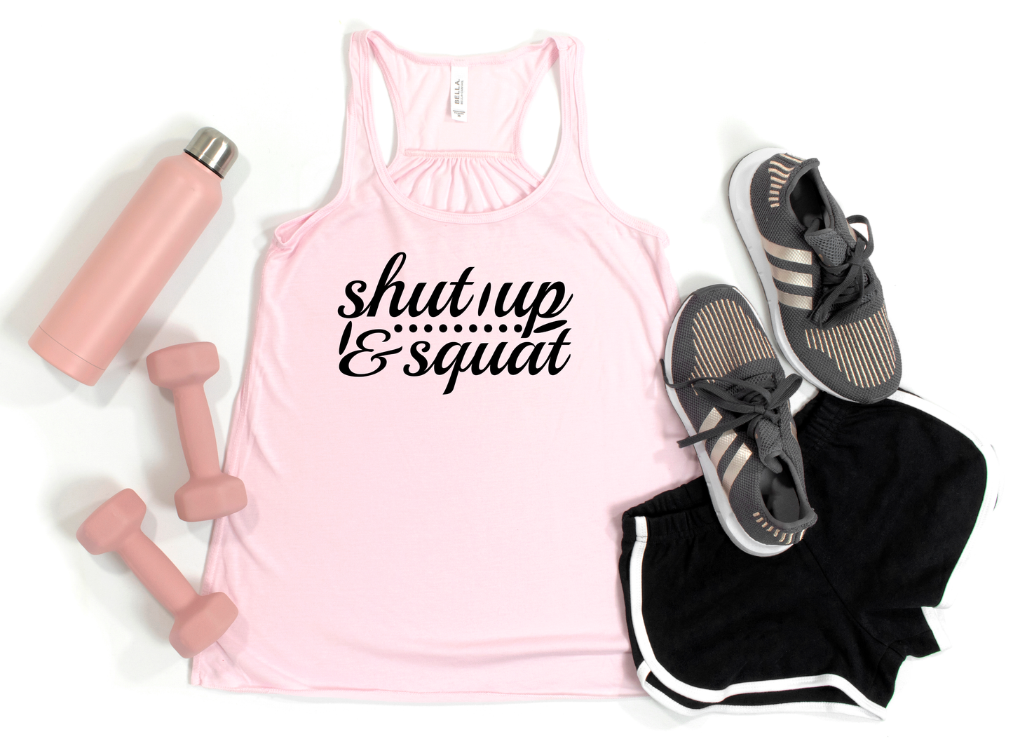 Shut Up and Squat Pink Tank