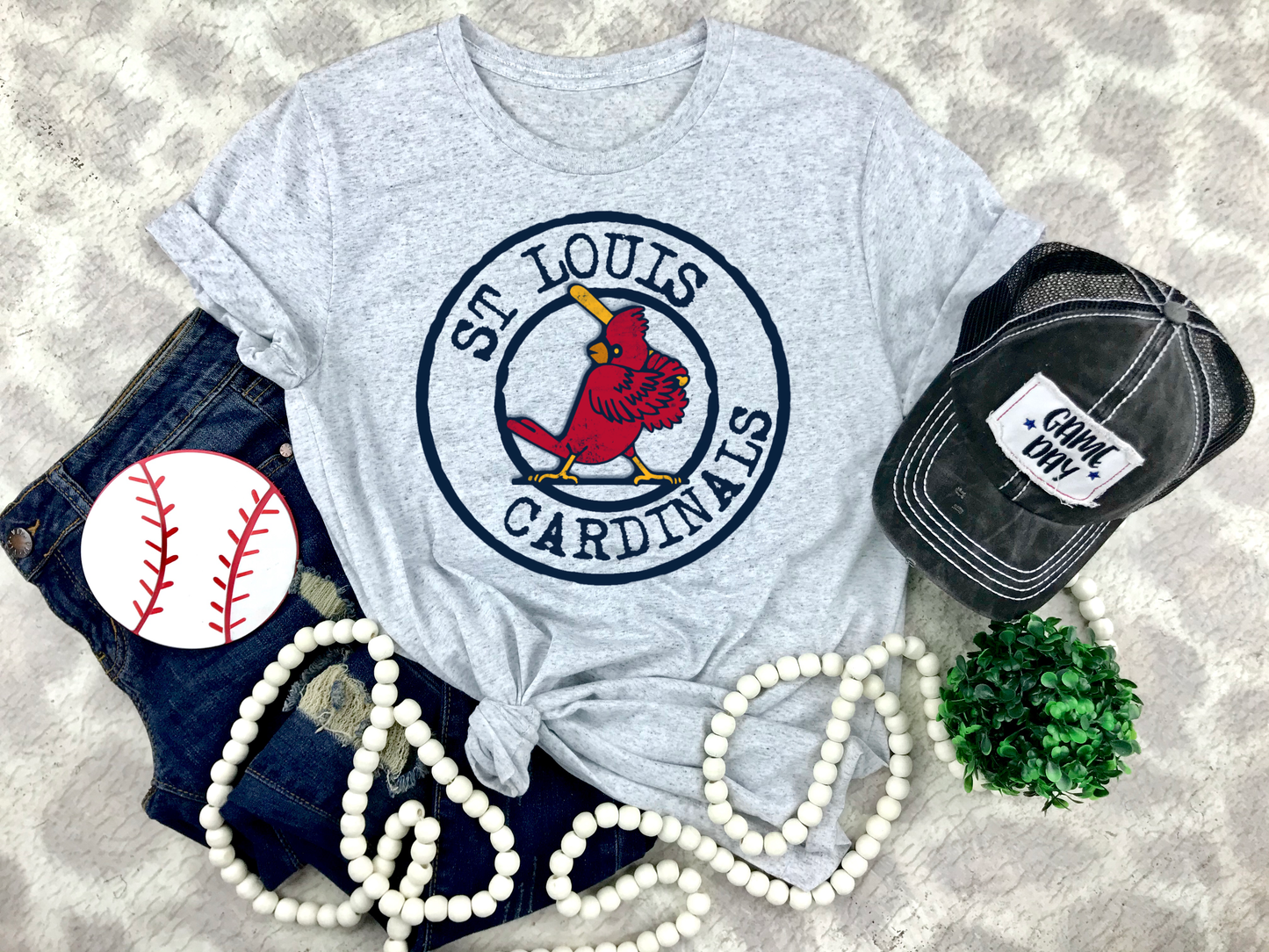 St. Louis Cardinal Red Bird Ash Tee