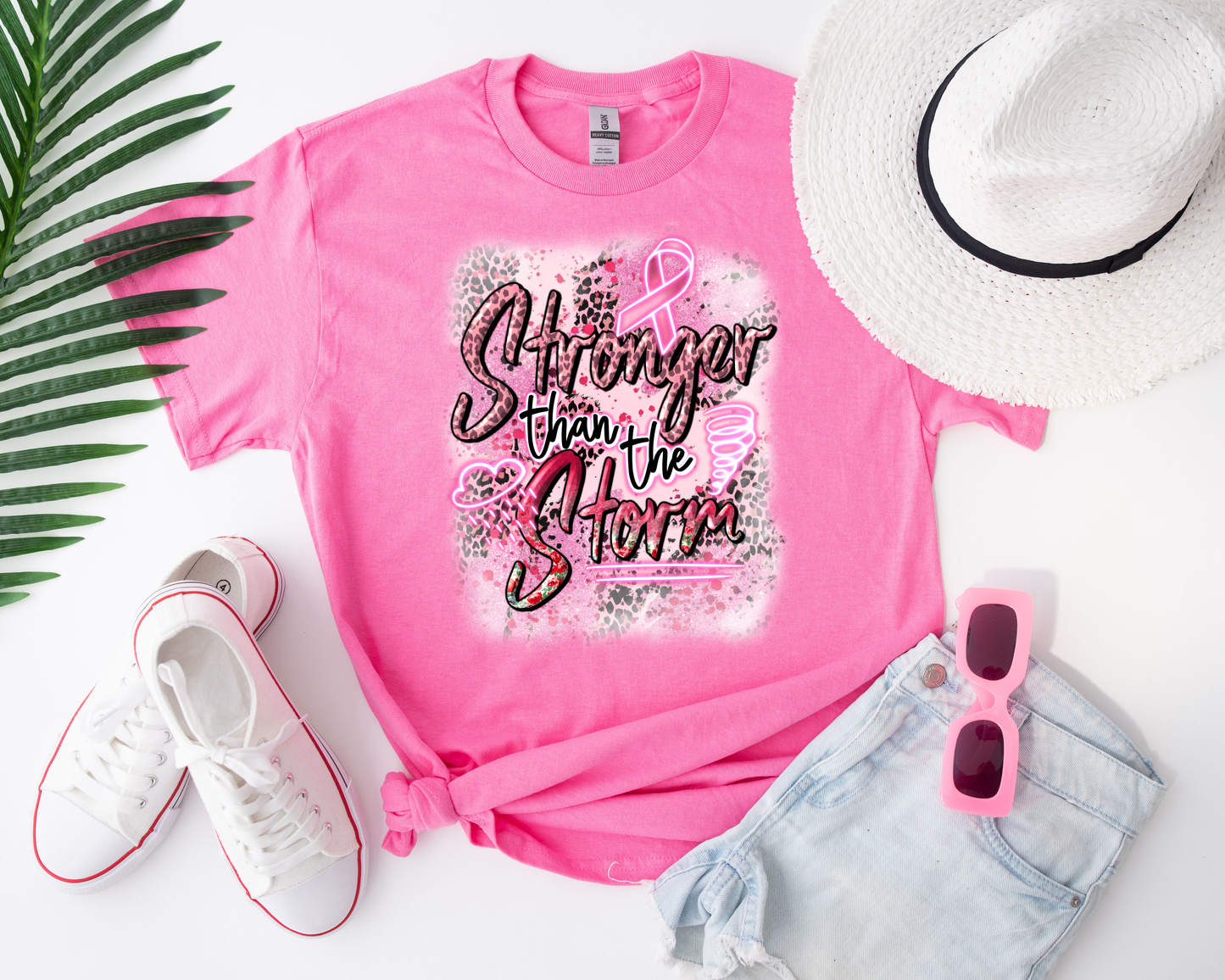 Stronger Than The Storm Pink Tee