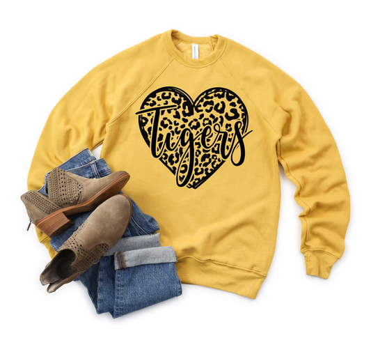Tigers Leopard Heart Gold Sweatshirt