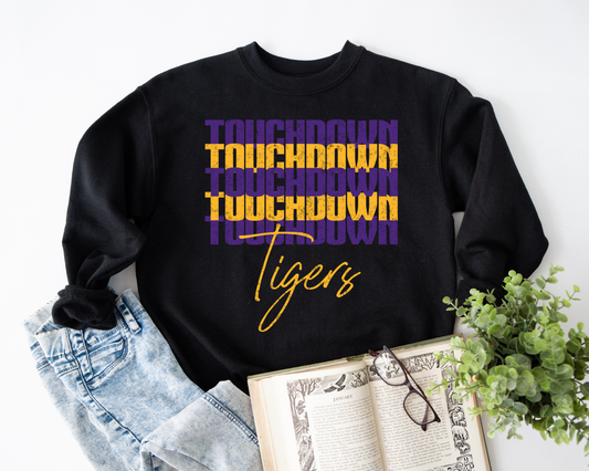 Touchdown Repeat LSU Tigers Black Sweatshirt