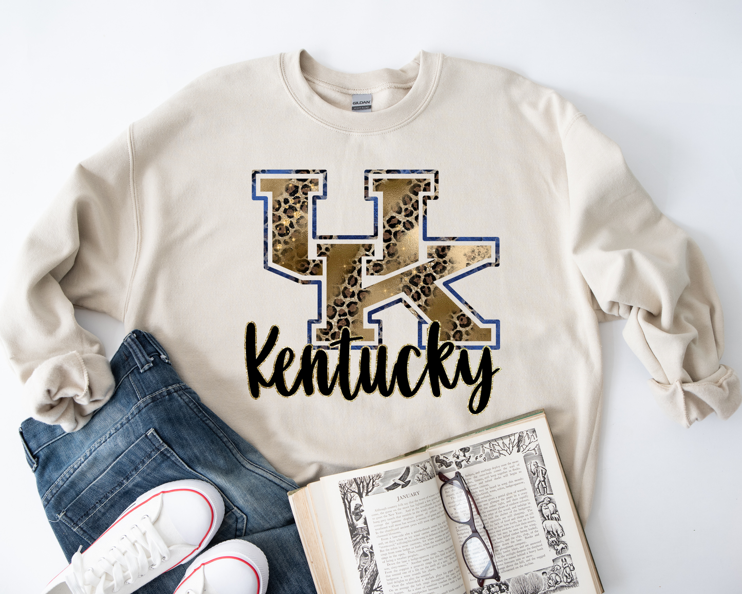 UK Kentucky Leopard Sand Sweatshirt