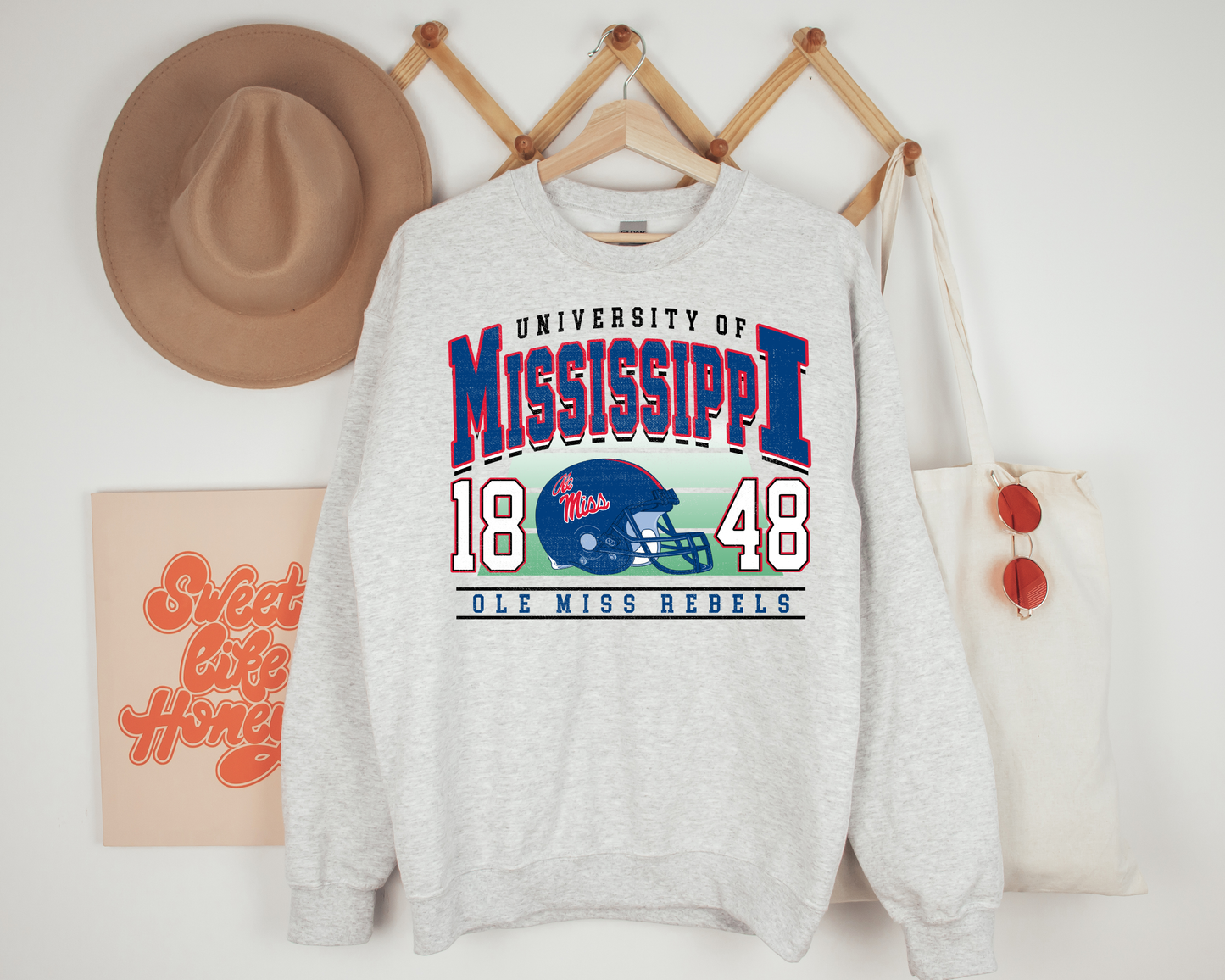 University of Mississippi 1848 Helmet Ash Sweatshirt
