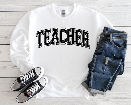 Varsity Teacher White Sweatshirt
