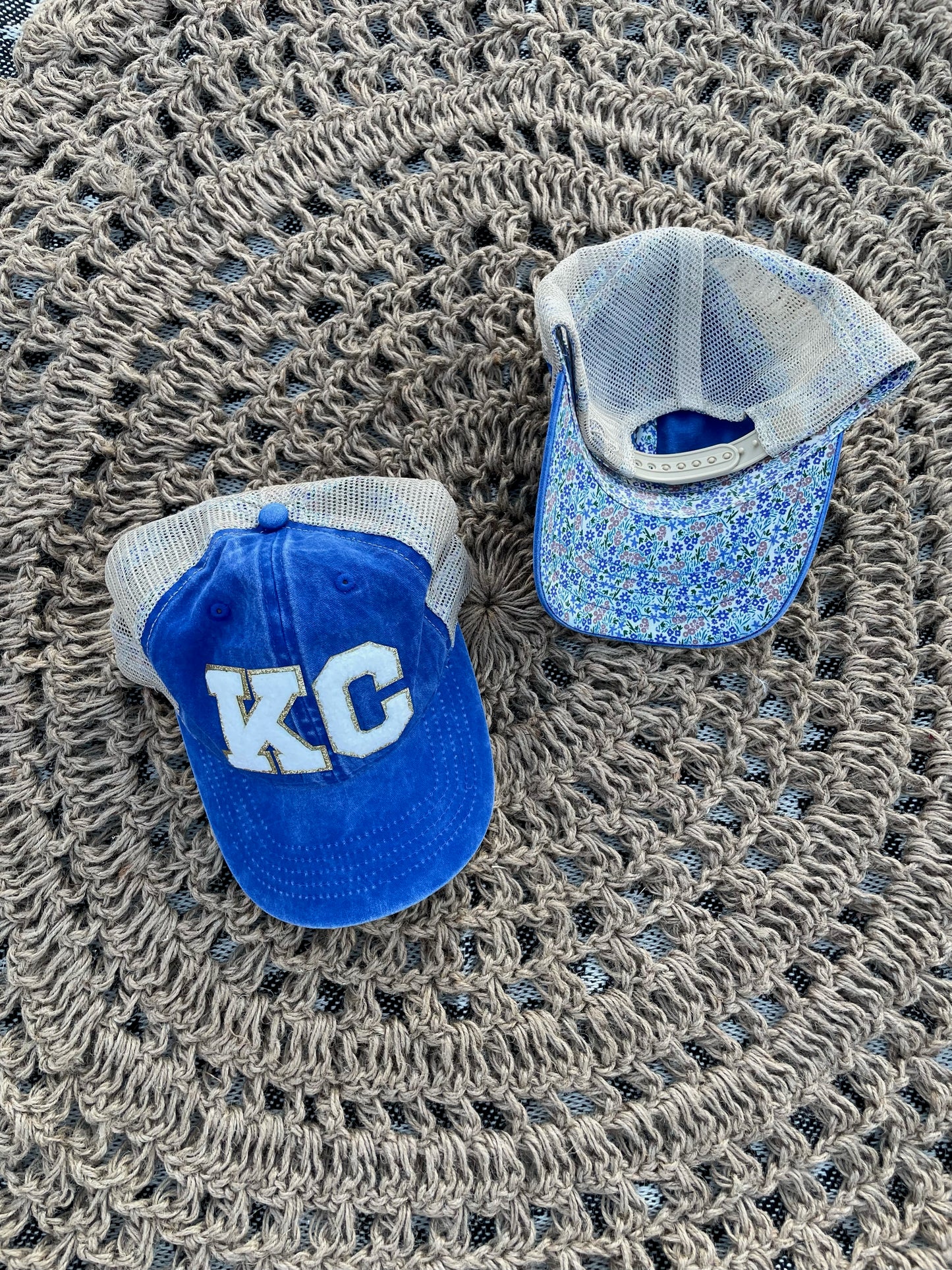 White KC Blue/Floral Underbill Hat